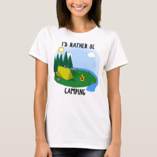 Ik zou liever kamperen - licht t-shirt