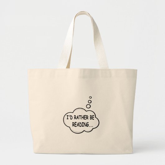 Ik zou liever lezen grote tote bag (Voorkant)