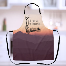 Ik zou liever lezen met  illustratie schort