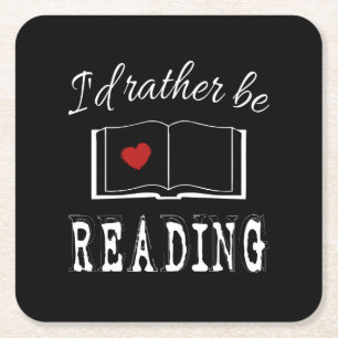 Ik zou liever lezen vierkante kartonnen onderzetter