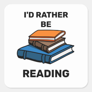 Ik zou liever lezen vierkante sticker