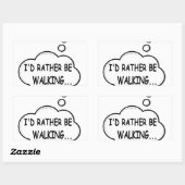 Ik zou liever lopen rechthoekige sticker (Vel)