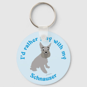 Ik zou liever met mijn Schnauzer spelen Sleutelhanger