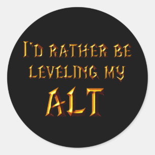 Ik zou liever mijn Alt laten rusten Ronde Sticker
