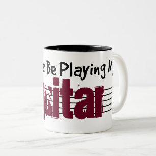 Ik zou liever mijn gitaar spelen tweekleurige koffiemok