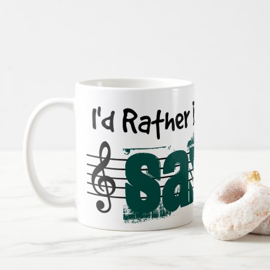 Ik zou liever m'n gezondheidstoestel afspelen. koffiemok (Met donut)