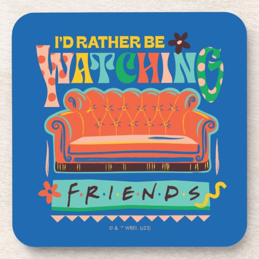 Ik zou liever naar FRIENDS™ Vibrant Grapic kijken Bier Onderzetter (Voorkant)