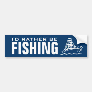 Ik zou liever op een grappige bumpersticker vissen