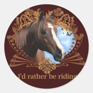 Ik zou liever paarden zijn. ronde sticker