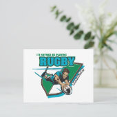 Ik zou liever Rugby spelen Briefkaart (Staand voorkant)