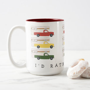 Ik zou liever RVing Motorhome Truck Camping Rasta Tweekleurige Koffiemok