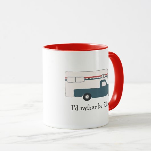 Ik zou liever RVing  Truck Camper CUSTOM RV zijn Mok (Voorkant rechts)