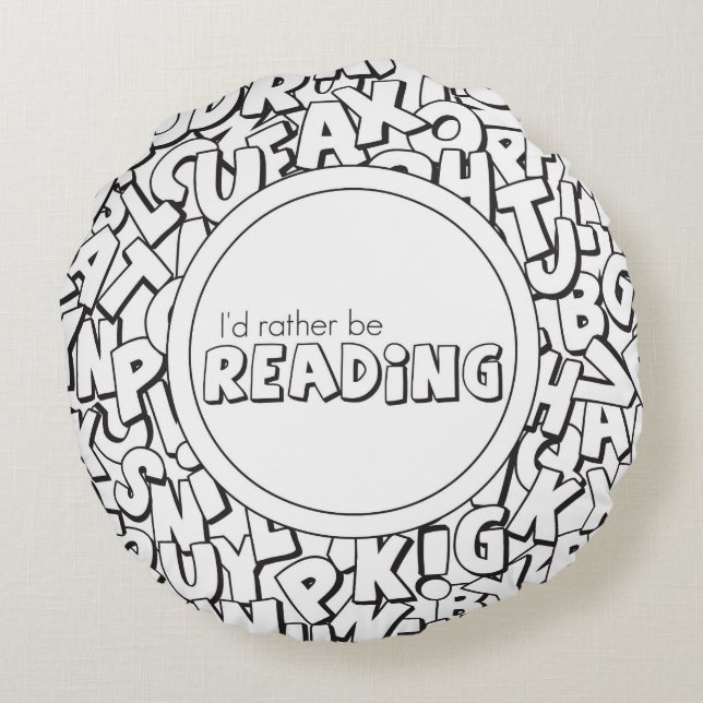 Ik zou liever Sierkussen lezen Rond Kussen (Achterkant)