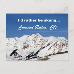 Ik zou liever skiën, Crested Butte, CO Briefkaart