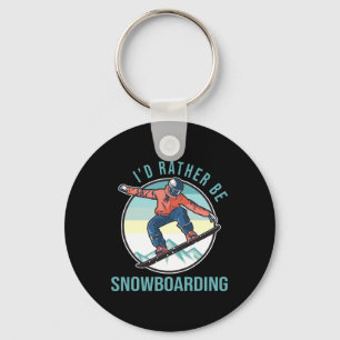 Ik zou liever snowboarden Retro Ski Goggles Winter Sleutelhanger