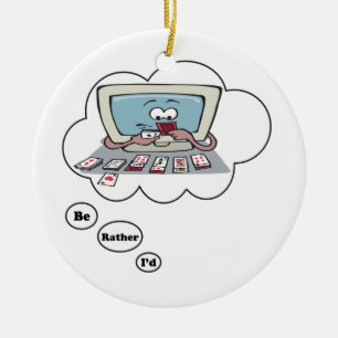 Ik zou liever Solitaire spelen Keramisch Ornament