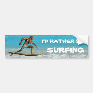 Ik zou liever surfen bumpersticker