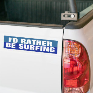 Ik zou liever surfen bumpersticker