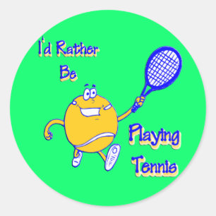 Ik zou liever Tennis spelen Ronde Sticker