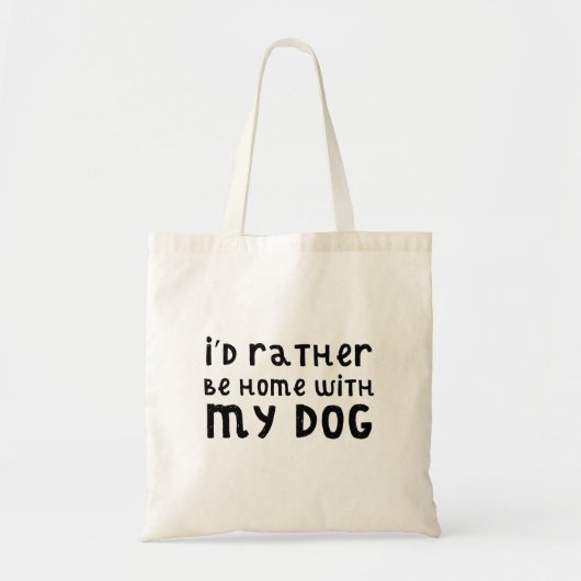 Ik zou liever thuis zijn met mijn canvas tas. tote bag (Voorkant)