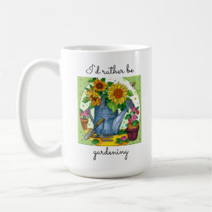 Ik zou liever tuinieren! Schattigee bloemenkoffie  Koffiemok