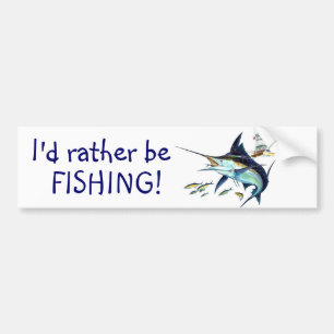 Ik zou liever vissen! bumpersticker