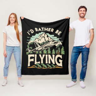 Ik zou liever vliegen. vliegtuig fleece deken