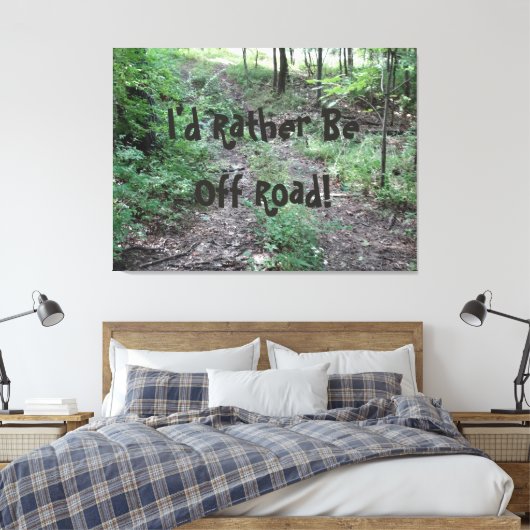 Ik zou liever weg zijn. canvas afdruk (Insitu (Slaapkamer))