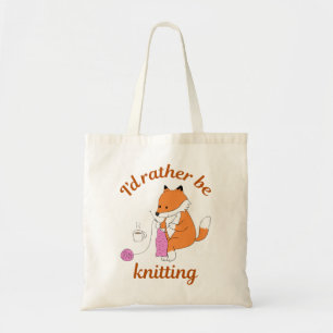 Ik zou liever zeggen: "Fox" — "Knitting Lover" Tote Bag