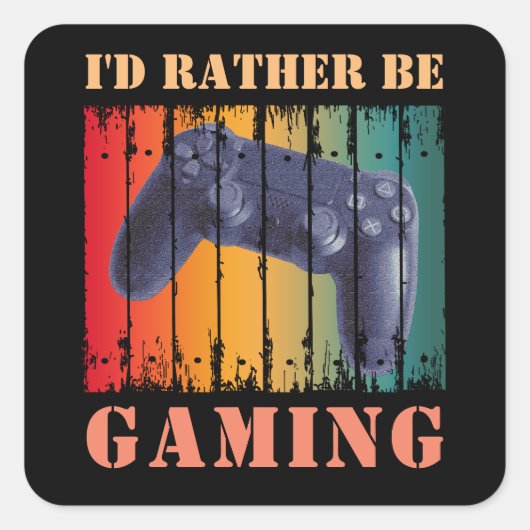 IK ZOU NOGMAALS GAMEN VIERKANTE STICKER (Voorkant)