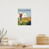 Ik zou ook liever golfen. poster (Keuken)