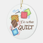 Ik zou Rather Quilt Keramisch Ornament (Links)