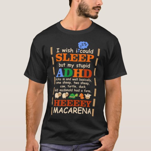 Ik zou willen dat ik kon slapen, maar mijn stomme  t-shirt (Voorkant)