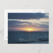 Ik zou willen dat je hier was: Beach Sunset Briefk Briefkaart (Voorkant / Achterkant)