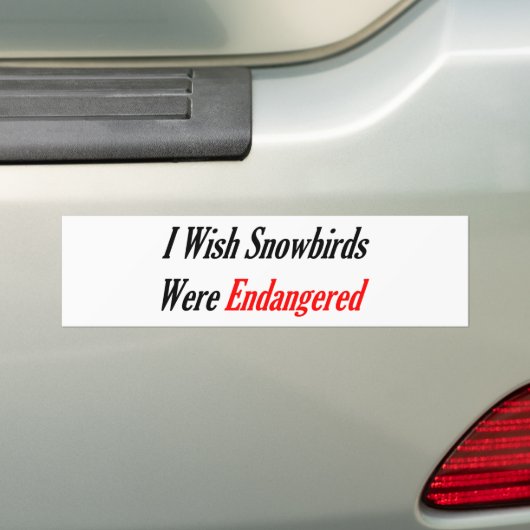 Ik zou willen dat Snowvogels bedreigd werden Bumpersticker (Op auto)