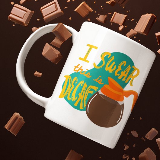 Ik zweer dat dit Decaf Grappig is Koffiemok