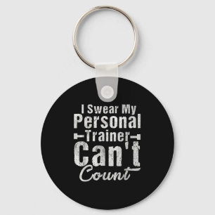 Ik zweer dat mijn trainer niet grappig kan tellen sleutelhanger