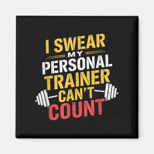 Ik zweer dat mijn trainer niet kan tellen Funny Gy Magneet