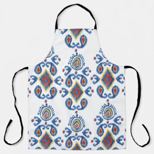 Ikat Abstract: Waterverf Oosterse motieven. Schort