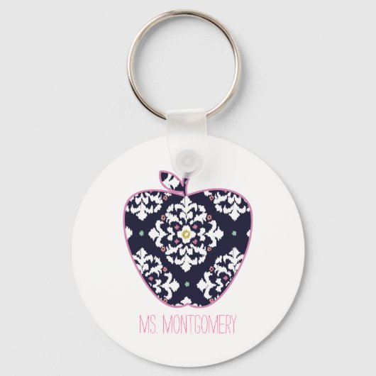 Ikat Apple-leraar Sleutelhanger (Voorkant)