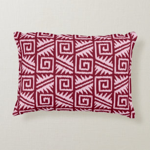 Ikat Aztec Pattern - Burgundy and Pink Decoratief Kussen