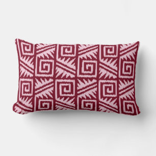 Ikat Aztec Pattern - Burgundy and Pink Kussen