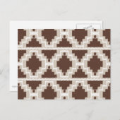 Ikat Aztec Pattern - Chocolate Brown and Taupe Briefkaart (Voorkant / Achterkant)