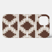 Ikat Aztec Pattern - Chocolate Brown and Taupe Case-Mate iPhone Case (Achterkant (horizontaal))