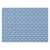 Ikat Aztec Pattern - Cobalt Blue and White Tafelkleed (Voorkant (Horizontaal))