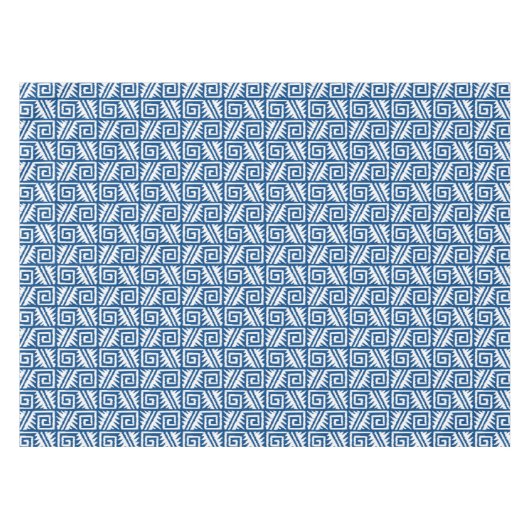 Ikat Aztec Pattern - Cobalt Blue and White Tafelkleed (Voorkant (Horizontaal))