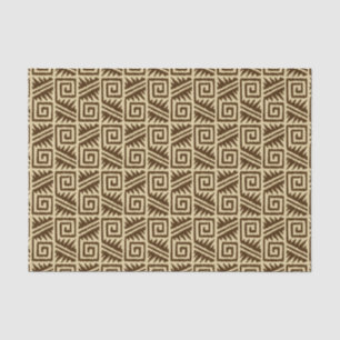 Ikat Aztec Pattern - Dark Brown and Tan Tissuepapier