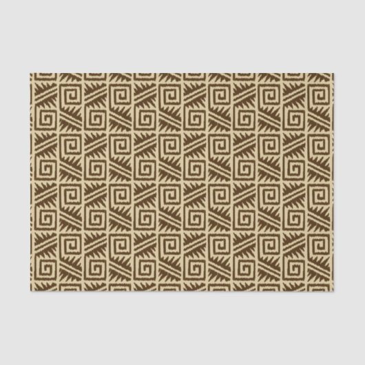 Ikat Aztec Pattern - Dark Brown and Tan Tissuepapier (Voorkant)