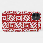 Ikat Aztec Pattern - Donkerrood en wit Case-Mate iPhone Case (Achterkant (horizontaal))