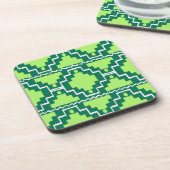 Ikat Aztec Pattern - Forest and Lime Green Bier Onderzetter (Linkerzijde)